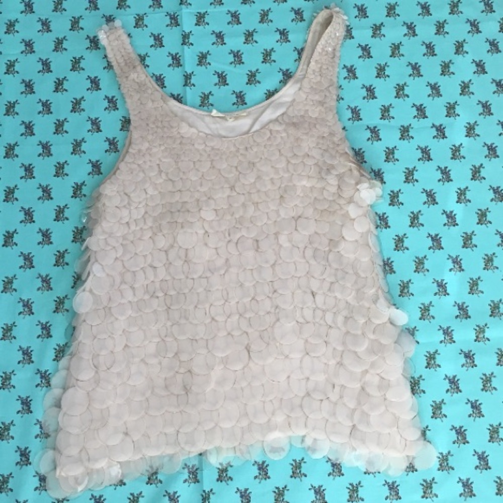 Renzo+Kai Ivory paillette and silk blouse